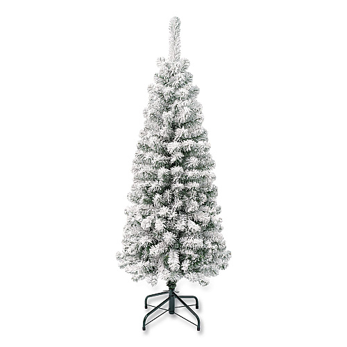 National Tree Company Acacia Pencil Slim Flocked Tree, 21" x 21" x 53.1", Green Tree, Green Tree Stand (AC10050445F)
