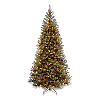 National Tree Company Pre-Lit Aspen Spruce Slim Tree, 38" x 38" x 72", Green Tree, Green Tree Stand (AP730060)