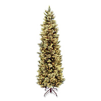 National Tree Company Pre-Lit Carolina Pine Slim Tree, 29" x 29" x 78", Green Tree, Green Tree Stand (CAP333065)