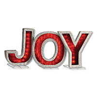 National Tree Company Pre-Lit LED JOY Decoration, AC Powered, Blue/Green/Red LED Lights, 1.75" x 55" x 18", Red (DF000021X)
