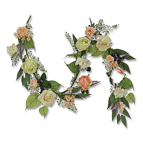 National Tree Company Rose and Lavender Spring Garland, 72" Long, Pink (DS69S21G7504)