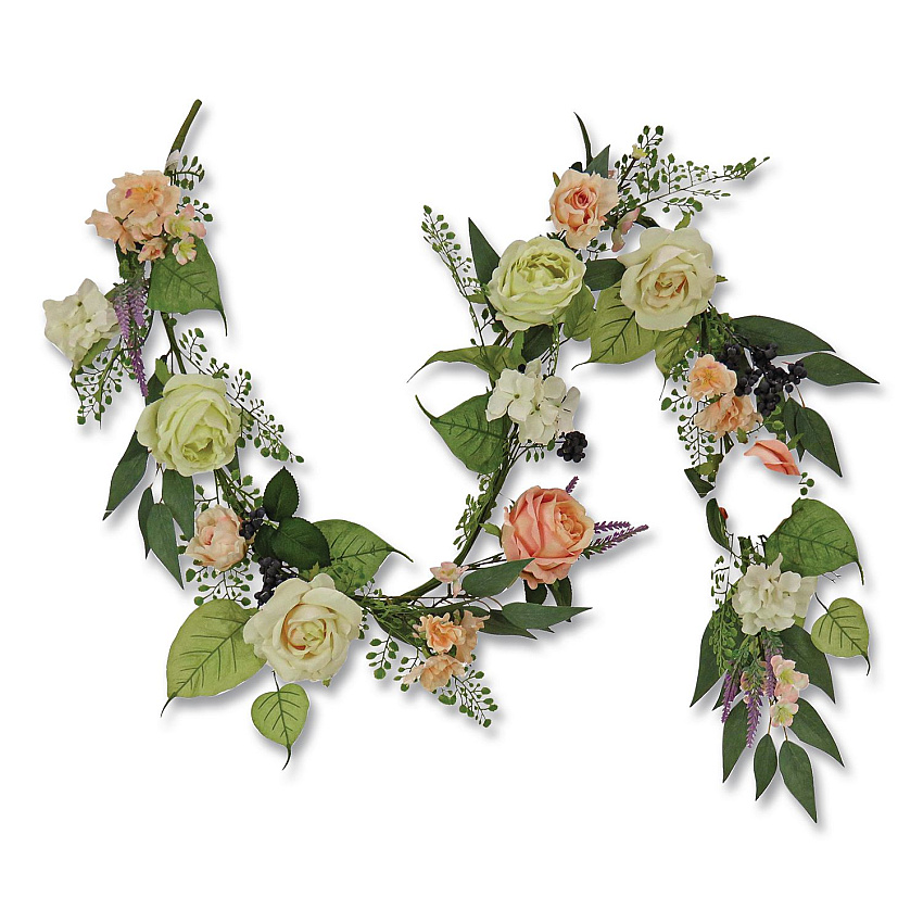 National Tree Company Rose and Lavender Spring Garland, 72" Long, Pink (DS69S21G7504)