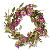 National Tree Company Garden Accents Purple Daisy Wreath, 20" x 3", Purple (GAF3020WDLP)