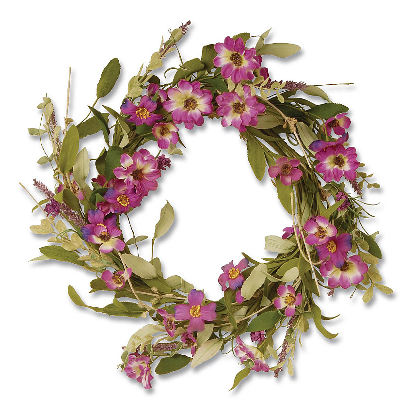 National Tree Company Garden Accents Purple Daisy Wreath, 20" x 3", Purple (GAF3020WDLP)
