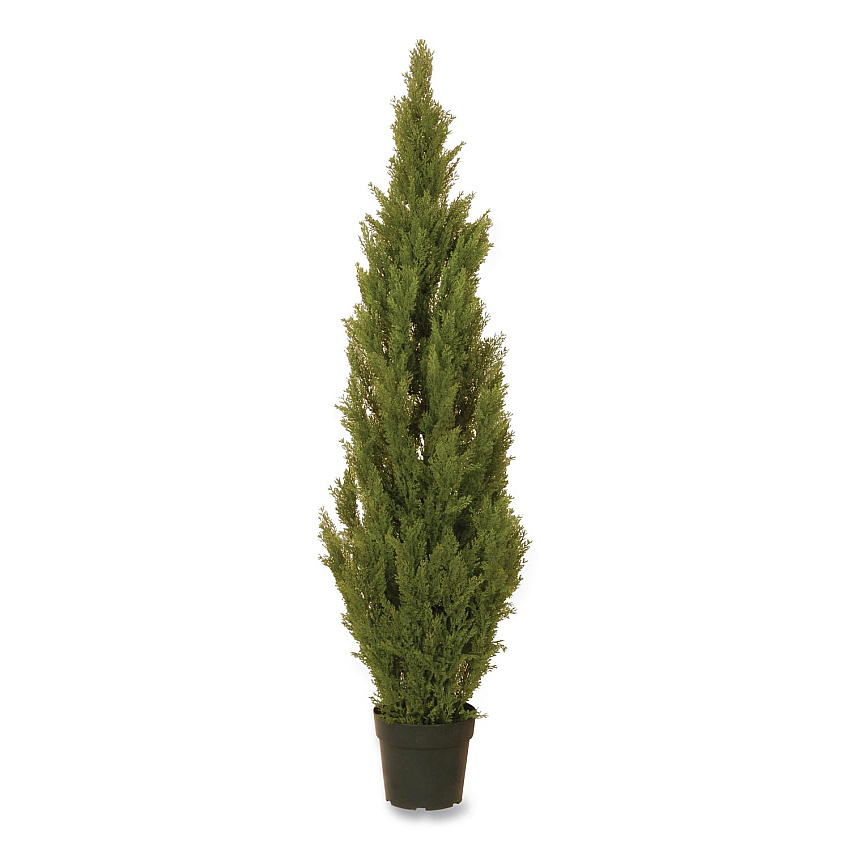 National Tree Company Artificial Arborvitae, 13" x 13" x 60", Green Tree, Green Pot (LMC4700601)