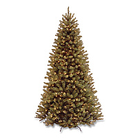National Tree Company Pre-Lit North Valley Spruce Tree, 39" x 39" x 72", Green Tree, Green Tree Stand (NRV730060)