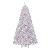 National Tree Company Pre-Lit North Valley Spruce White Tree, 65" x 65" x 108", White Tree, White Tree Stand (NRVW730290)