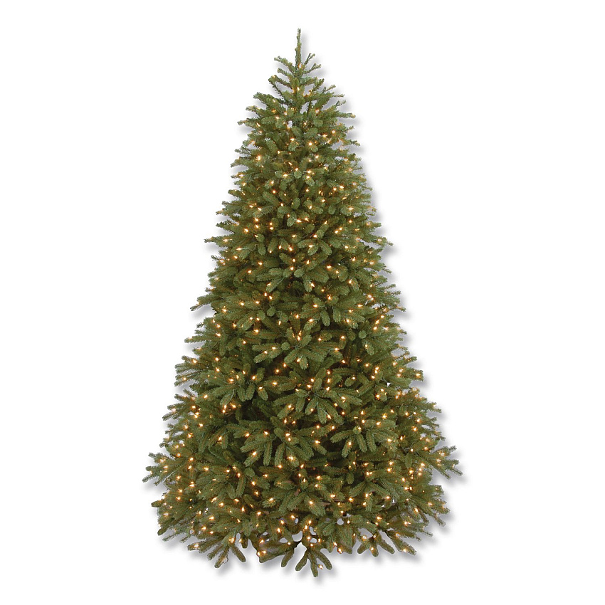 National Tree Company Pre-Lit Jersey Fraser Fir Medium Tree, 48" x 48" x 78", Green Tree, Green Tree Stand (PEJF130265)