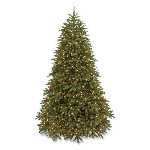 National Tree Company Pre-Lit Jersey Fraser Fir Medium Tree, 56" x 56" x 90", Green Tree, Green Tree Stand (PEJF130275)