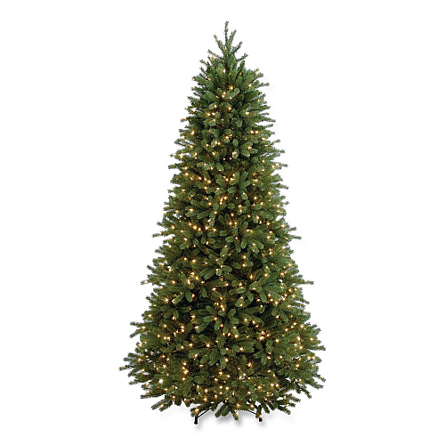 National Tree Company Pre-Lit Jersey Fraser Fir Slim Tree, 51" x 51" x 90", Green Tree, Green Tree Stand (PEJF130475)