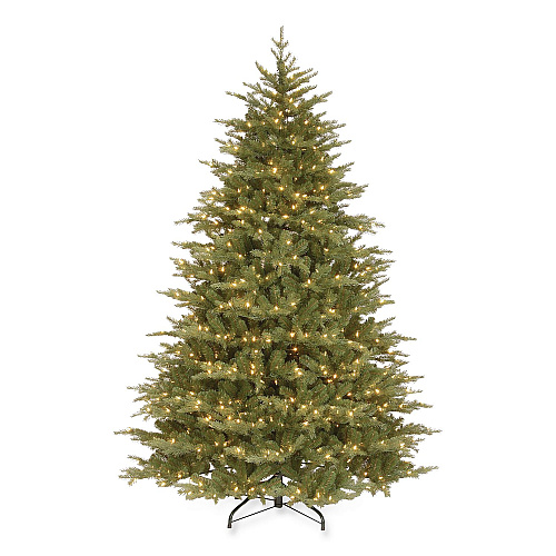 National Tree Company Pre-Lit Nordic Spruce Medium Tree, 60" x 60" x 90", Green Tree, Green Tree Stand (PENS130775)