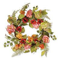 National Tree Company Spring Wreath, 22" Diameter x 3" h, Green/Pink/Red/Yellow (RAS1503261)
