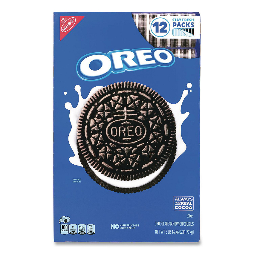 Nabisco Cookies, Chocolate, 12 Individually Wrapped Sleeves, 3 lb 14.67 oz Box, 1 Box/Carton (22002637)