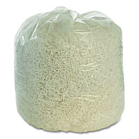 AbilityOne 810500NIB1402, SKILCRAFT Recycled Content Trash Can Liners, 45 gal, 1.5 mil, 40" x 48", Clear, Interleaved Roll, 100/Box