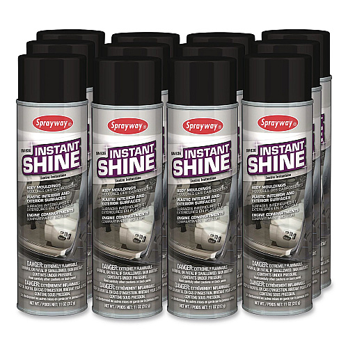 Sprayway Instant Shine Silicone Spray, 12 oz Aerosol Can, 12/Carton (SW936)