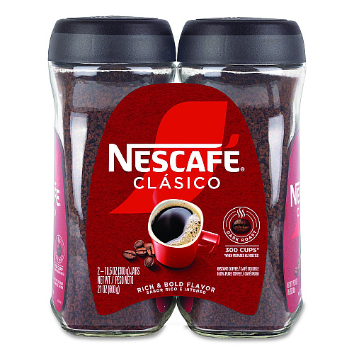 Nescaf Clasico Dark Roast Instant Coffee, 21 oz Jar, 2/Carton (22002635)