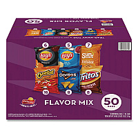Frito-Lay Flavor Mix Variety Pack, Assorted Flavors, 1 oz Bag, 50 Bags/Carton (22002671)