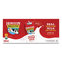 Horizon Organic Shelf-Stable Whole Milk Boxes, 8 oz Box, 18/Carton (22002680)