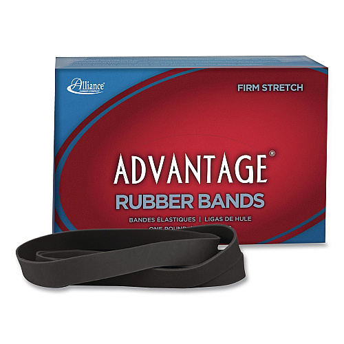 Alliance Advantage Classic Black Rubber Bands, Size 107, 0.06" Gauge, 1 lb Box, 40/Box (58075)