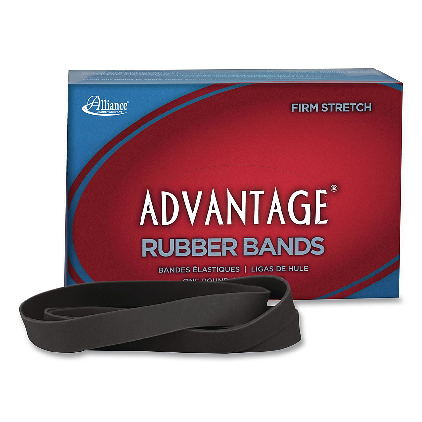 Alliance Advantage Classic Black Rubber Bands, Size 107, 0.06" Gauge, 1 lb Box, 40/Box (58075)