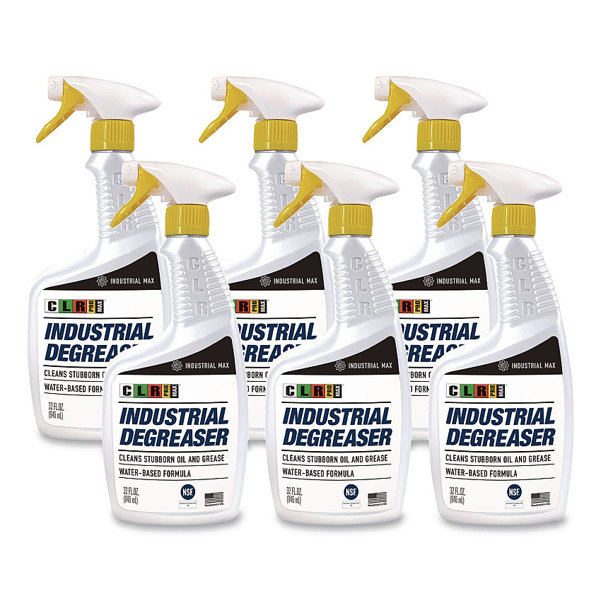 CLR PRO MAX Industrial Degreaser, 32 oz Spray Bottle, 6/Carton (DGR32PROMCT)