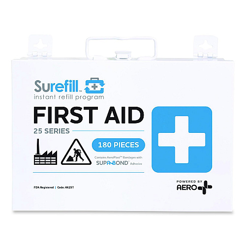 SUREFILL 25 Series All Purpose First Aid Kit, 180 Pieces, Metal Case (AK25T)