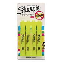 Sharpie Tank Style Highlighters, Fluorescent Yellow Ink, Chisel Tip, Yellow Barrel, 4/Carton (1770694)