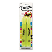 Sharpie Tank Style Highlighters, Fluorescent Yellow Ink, Chisel Tip, Yellow Barrel, 2/Pack (25162PP)