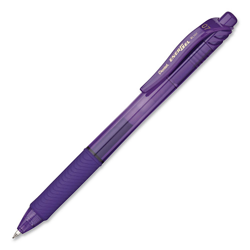 Pentel EnerGel-X Gel Pen, Retractable, Medium 0.7 mm, Violet Ink, Translucent Violet/Violet Barrel (BL107VEA)