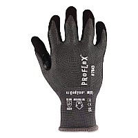 ergodyne ProFlex 7043 ANSI A4 Nitrile Coated CR Gloves, EN388: 4X42D, 10" Long, X-Small (6), Gray, Pair (10521)