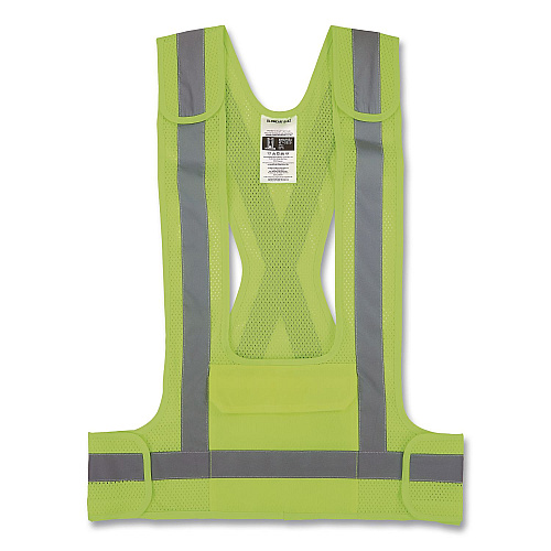 ergodyne GloWear 8142BA Type O Class 1 Breakaway Hi-Vis Safety Vest, Polyester, Large/X-Large, Lime (27021)