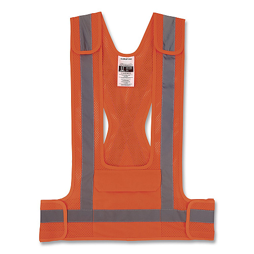 ergodyne GloWear 8142BA Type O Class 1 Breakaway Hi-Vis Safety Vest, Polyester, Small/Medium, Orange (27022)