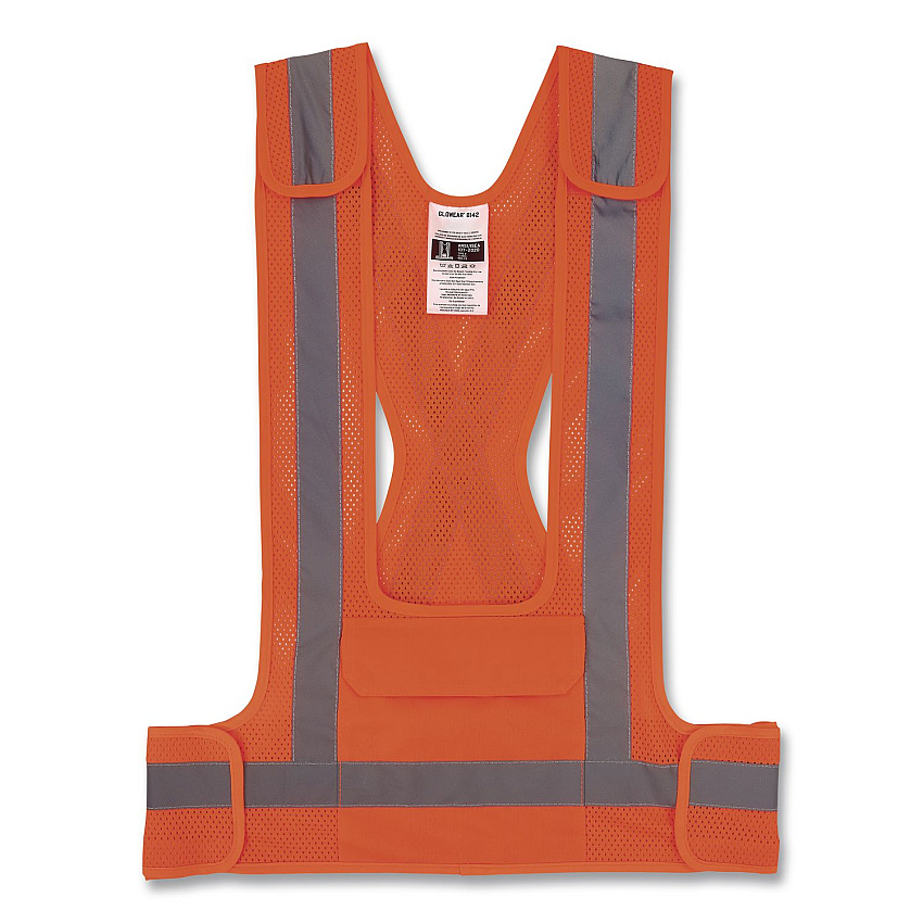 ergodyne GloWear 8142BA Type O Class 1 Breakaway Hi-Vis Safety Vest, Polyester, Small/Medium, Orange (27022)