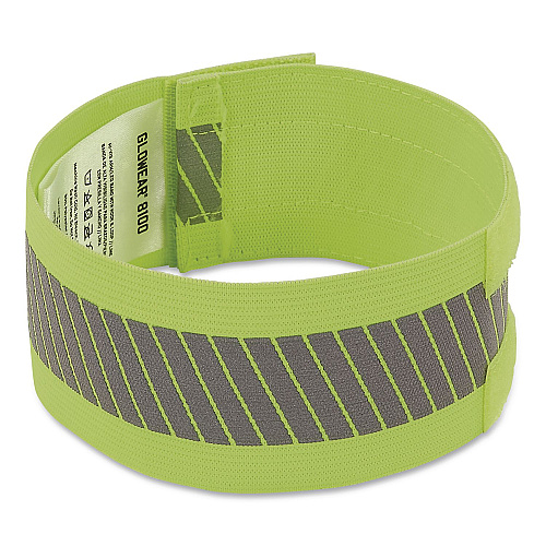 ergodyne GloWear 8100 Hi-Vis Arm/Leg Band with Hook and Loop, Large/X-Large, Lime, 2/Pack (29018)
