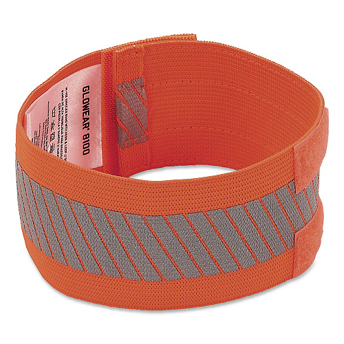ergodyne GloWear 8100 Hi-Vis Arm/Leg Band with Hook and Loop, Large/X-Large, Orange, 2/Pack (29022)