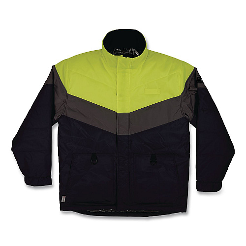ergodyne N-Ferno 6464 Insulated Freezer Jacket with AmpliFIRE Heat Reflective Lining, X-Small, Navy (41131)