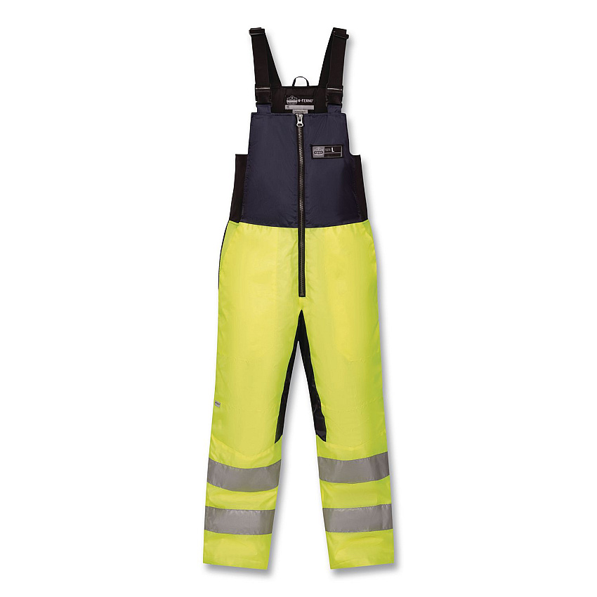 ergodyne N-Ferno 6479 Hi-Vis Freezer Bib Overalls, X-Small, Lime (41281)