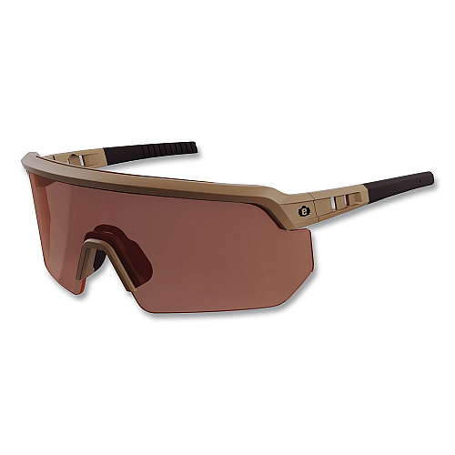 ergodyne Skullerz AEGIR Color Enhancing Safety Glasses, Matte Desert Nylon Frame, High Contrast Bronze Polycarbonate Lens (55200)