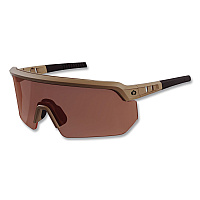 ergodyne Skullerz AEGIR Color Enhancing Anti-Scratch/Enhanced Anti-Fog Safety Glasses, Matte Desert Frame, High Contrast Bronze Lens (55220)