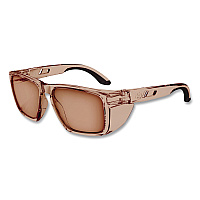 ergodyne Skullerz SIXTEN Anti-Scratch/Enhanced Anti-Fog Safety Glasses w/Side Shield, Polarized Mirrored Lens, Translucent Tan, Bronze (58241)