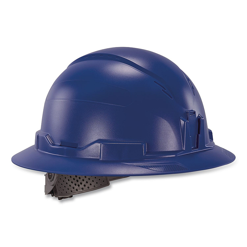 ergodyne Skullerz 8963 Full Brim Class E Safety Helmet, 6-Point Rachet Suspension, Full Brim, Blue (60543)