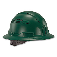 ergodyne Skullerz 8964 Full Brim Class C Safety Helmet, 6-Point Ratchet Suspension, Green (60565)