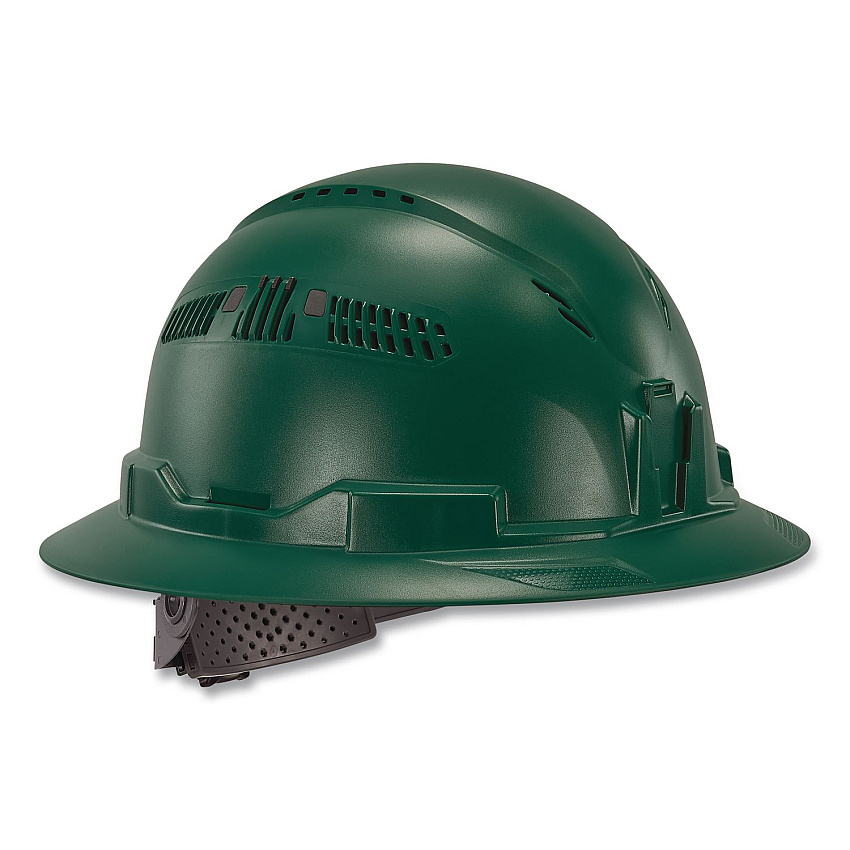 ergodyne Skullerz 8964 Full Brim Class C Safety Helmet, 6-Point Ratchet Suspension, Green (60565)