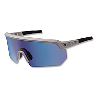 ergodyne Skullerz AEGIR Color Enhancing Safety Glasses with Mirrored Lenses, Matte Gray Nylon Frame, High Contrast Ice Blue Lens (55211)