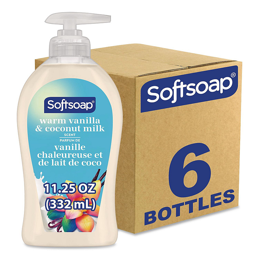 Softsoap Liquid Hand Soap Pumps, Vanilla and Coconut, 11.25 oz, 6/Carton (US07059ACT)
