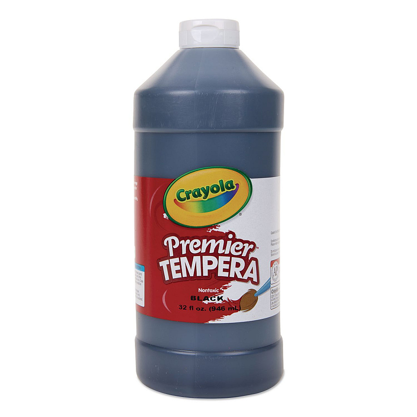 Crayola Premier Tempera Paint, Black, 32 oz Bottle (541232051)