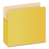 Pendaflex Colored File Pockets, 3.5" Expansion, Letter Size, Yellow (1524EYEL)