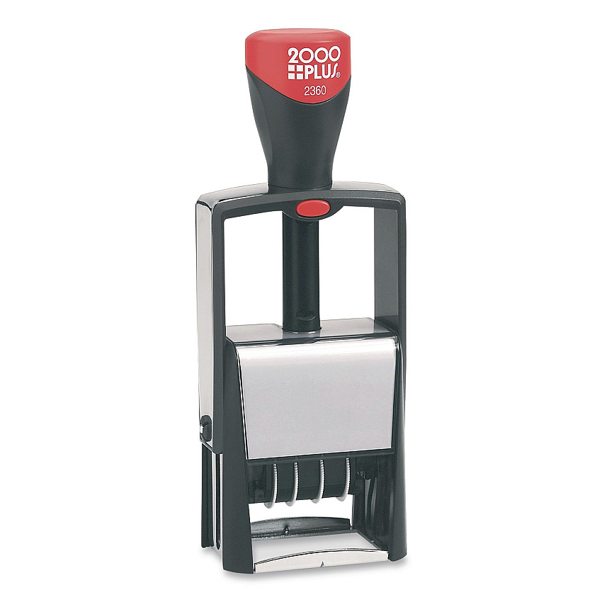 2000 PLUS 4-In-1 Message Date Stamp, 5 Years, ENTERED/FAXED/PAID/RECEIVED, 1.75 x 1.12, Red/Blue Ink (011035)