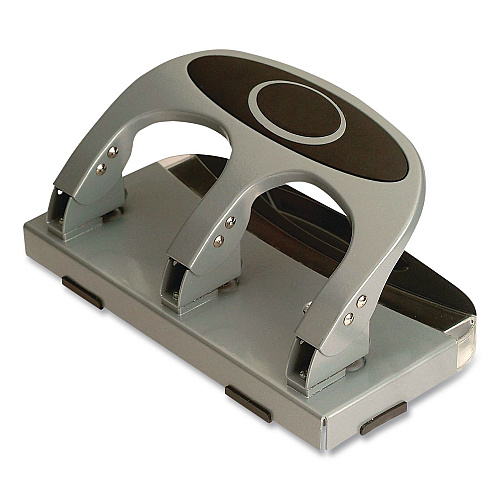 Officemate 45-Sheet Deluxe Desktop 3-Hole Punch, 0.25" Holes, Silver/Navy (90100)