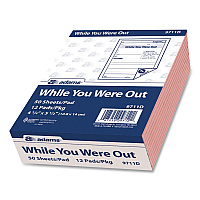 Adams While You Were Out Memo Pad, One-Part (No Copies), 4.25 x 5.5, 50 Forms/Pad, 12 Pads/Pack (9711D)